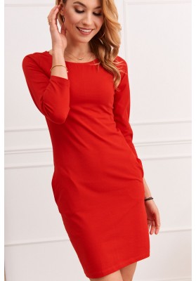 Mini šaty s dlhými rukávmi, červené