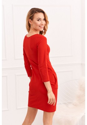 Mini šaty s dlouhými rukávy, červené