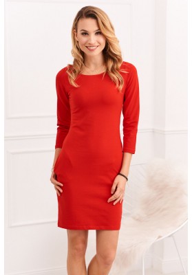 Mini šaty s dlouhými rukávy, červené