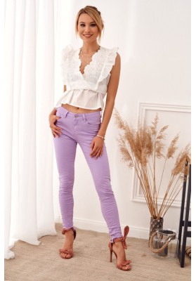 Stylové kalhoty v krásné fialové barvě