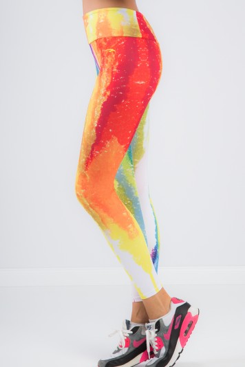 Kolorowe plamiaste legginsy sportowe HT001