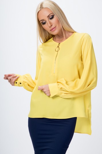 Koszula z rozszerzanymi rękawami żółta  MP26022