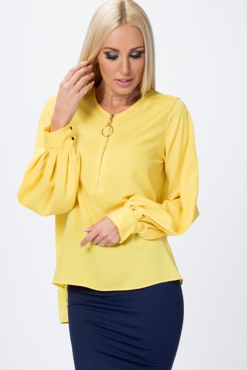 Koszula z rozszerzanymi rękawami żółta  MP26022