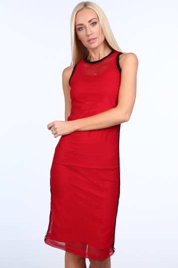 Sukienka z siatką czerwona 3967