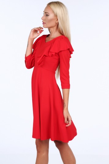 Sukienka z falbanami czerwona 1818